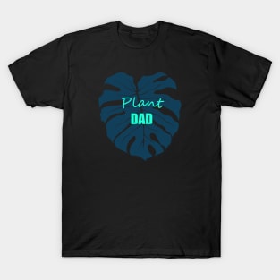 Plant Dad Blue Monstera deliciosa leaf T-Shirt